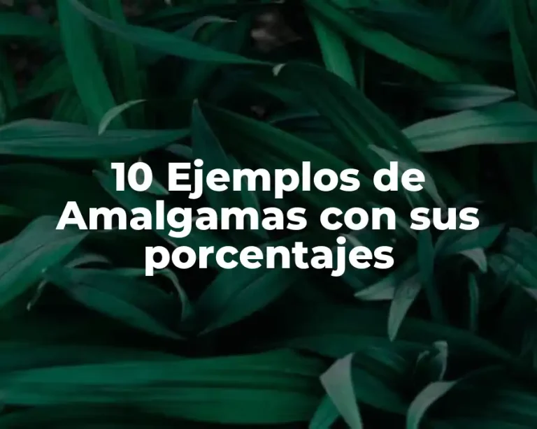10 Ejemplos de Amalgamas con sus porcentajes