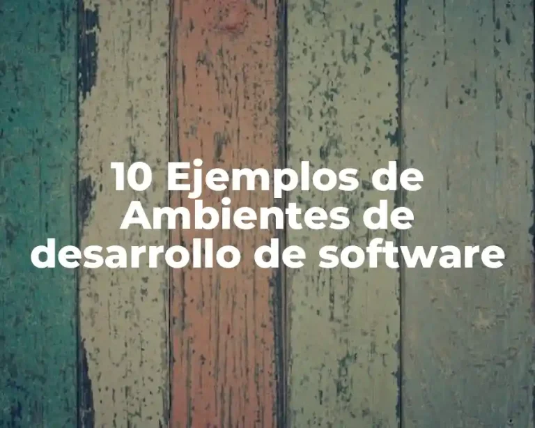 10 Ejemplos de Ambientes de desarrollo de software