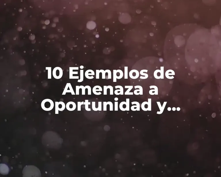 10 Ejemplos de Amenaza a Oportunidad y Debilidad a Fortaleza