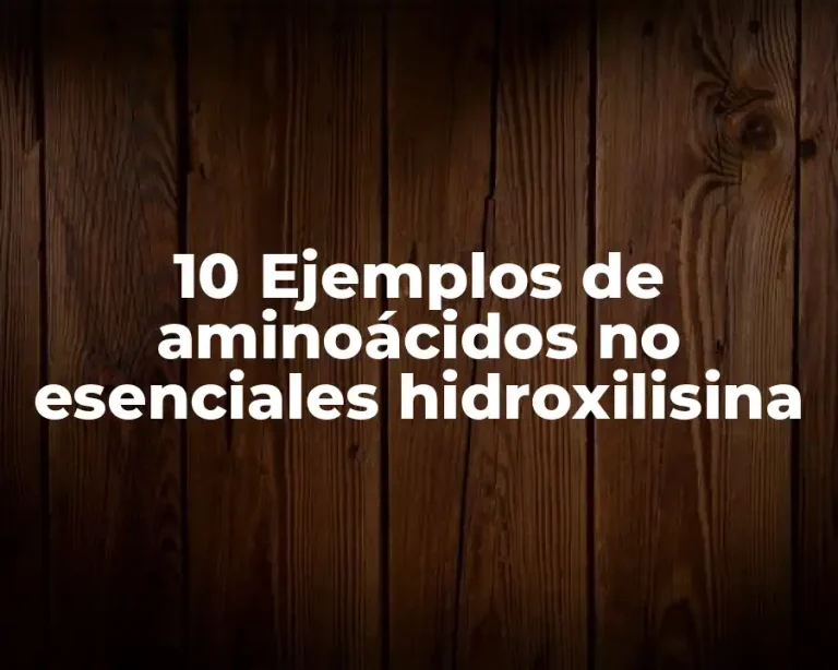 10 Ejemplos de aminoácidos no esenciales hidroxilisina