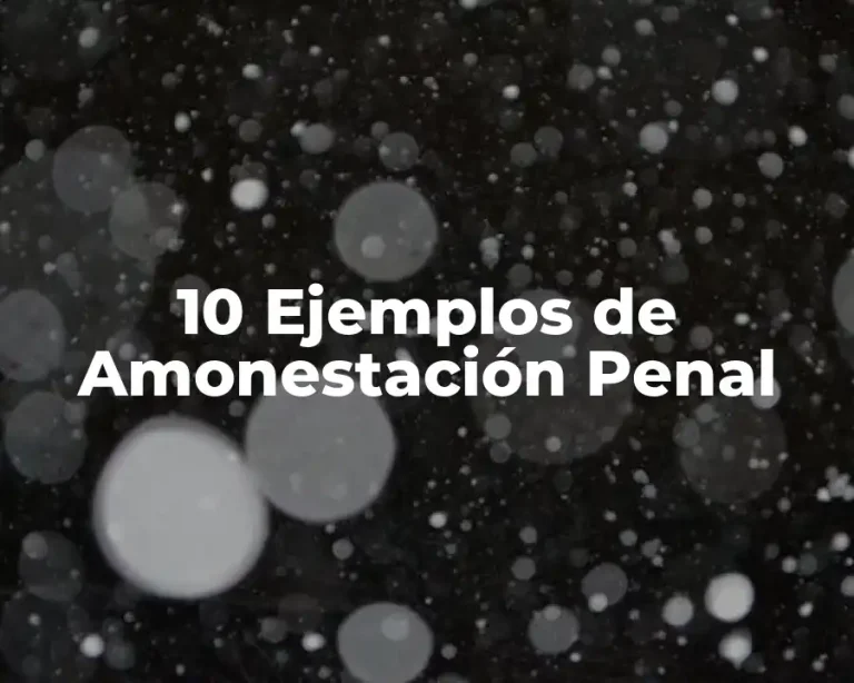 10 Ejemplos de Amonestación Penal