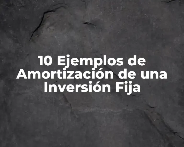 10 Ejemplos de Amortización de una Inversión Fija
