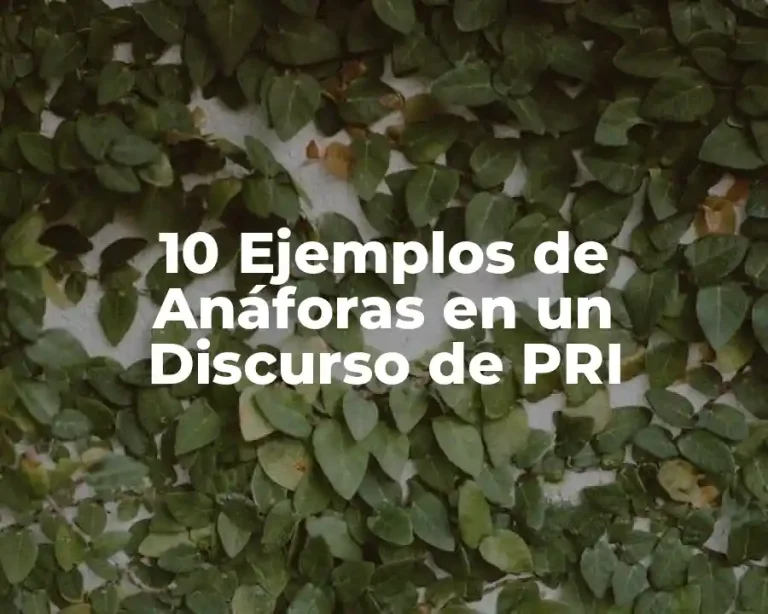 10 Ejemplos de Anáforas en un Discurso de PRI
