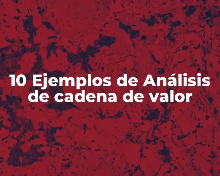 10 Ejemplos de Análisis de cadena de valor