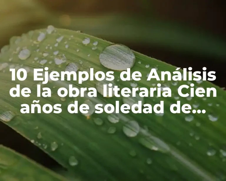 10 Ejemplos de Análisis de la obra literaria Cien años de soledad de Gabriel García Márquez
