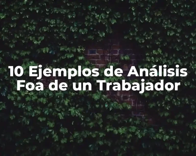 10 Ejemplos de Análisis Foa de un Trabajador