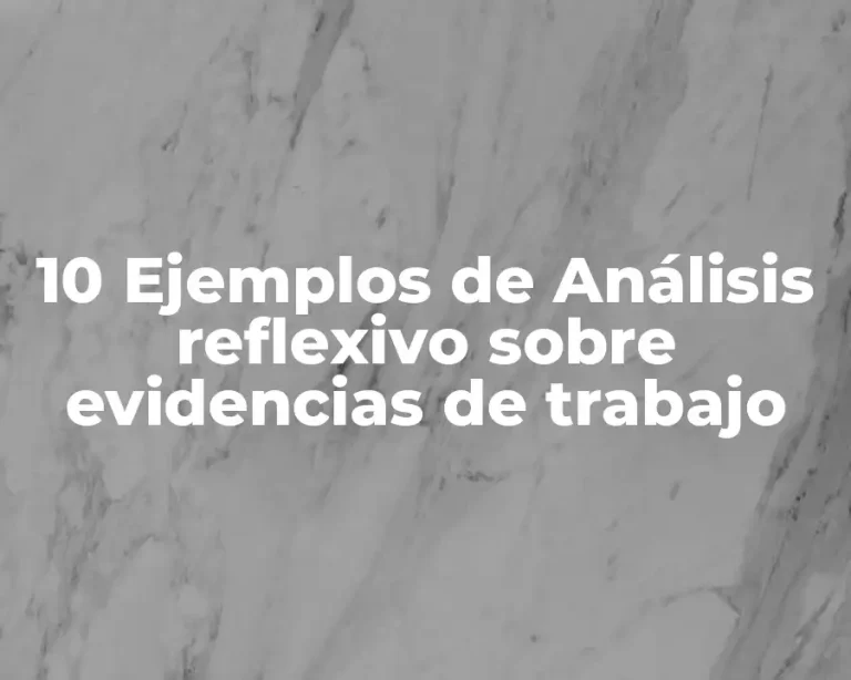 10 Ejemplos de Análisis reflexivo sobre evidencias de trabajo