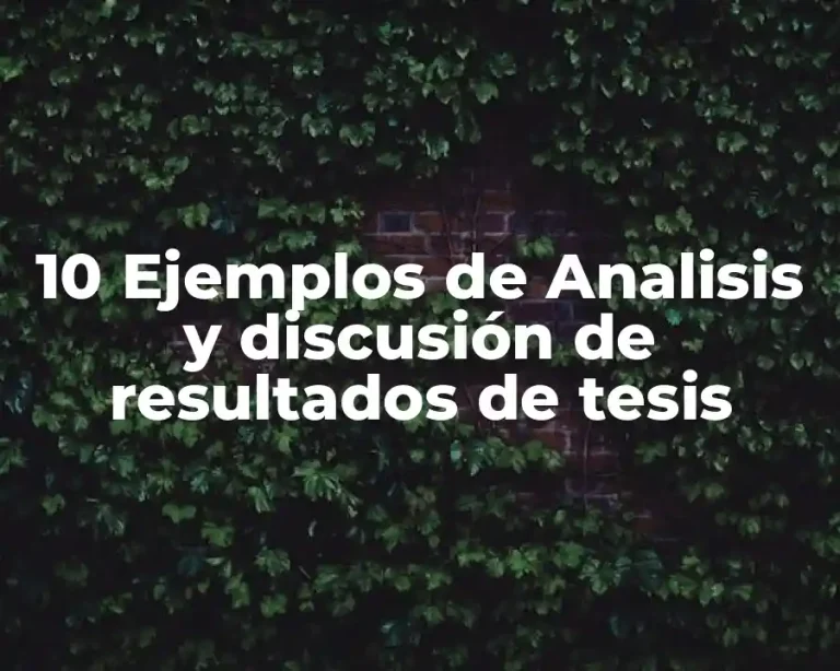 10 Ejemplos de Analisis y discusión de resultados de tesis