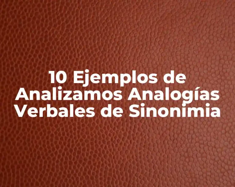 10 Ejemplos de Analizamos Analogías Verbales de Sinonimia