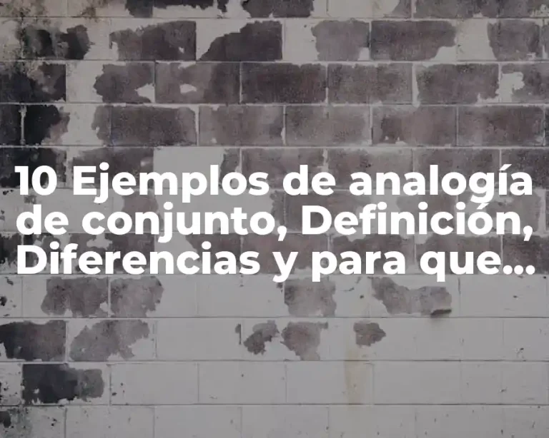 10 Ejemplos de analogía de conjunto, Definición, Diferencias y para que sirve