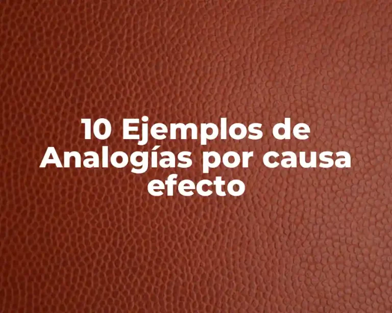 10 Ejemplos de Analogías por causa efecto