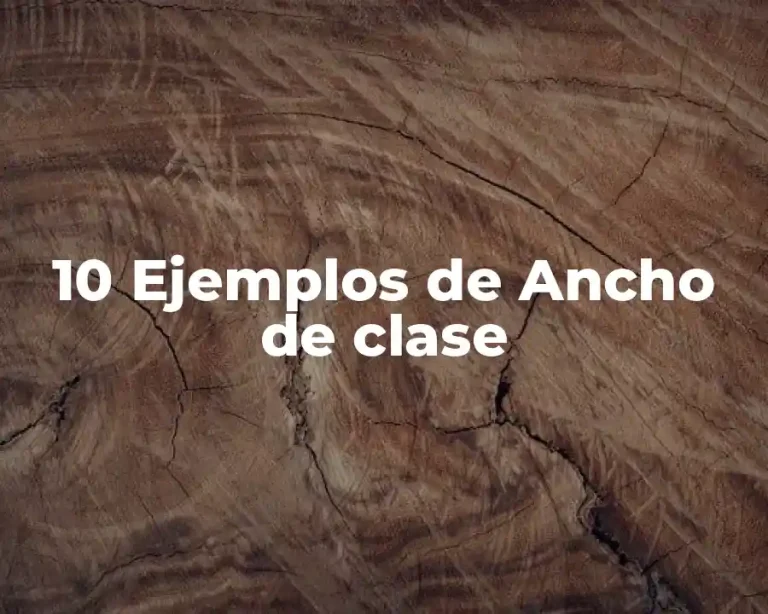 10 Ejemplos de Ancho de clase