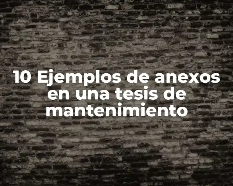 10 Ejemplos de anexos en una tesis de mantenimiento