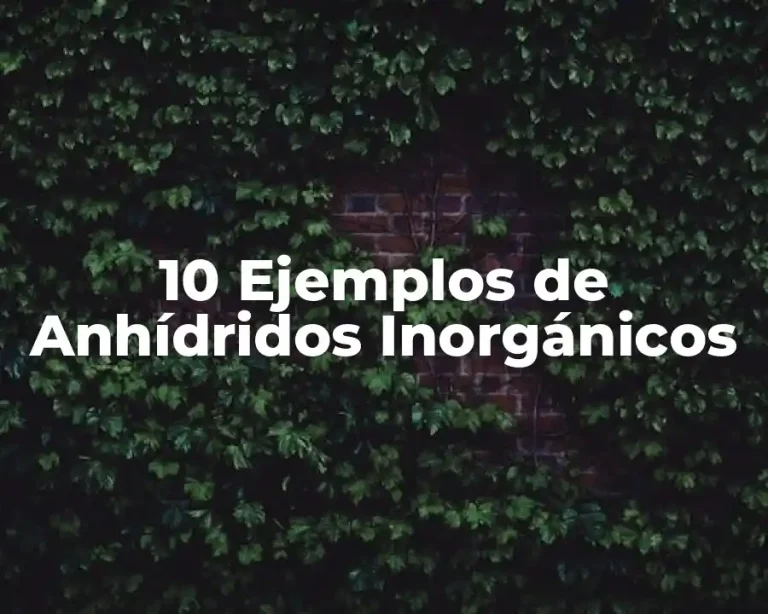 10 Ejemplos de Anhídridos Inorgánicos