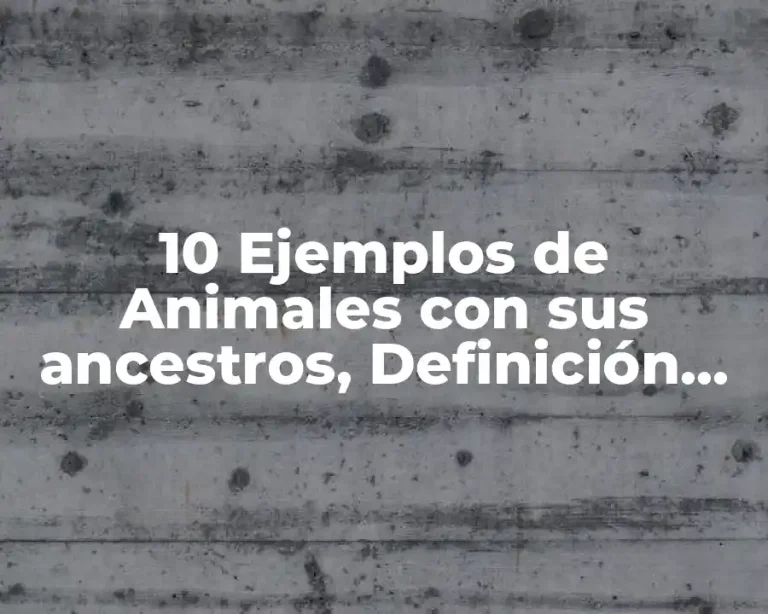 10 Ejemplos de Animales con sus ancestros, Definición, Diferencias y para que sirve