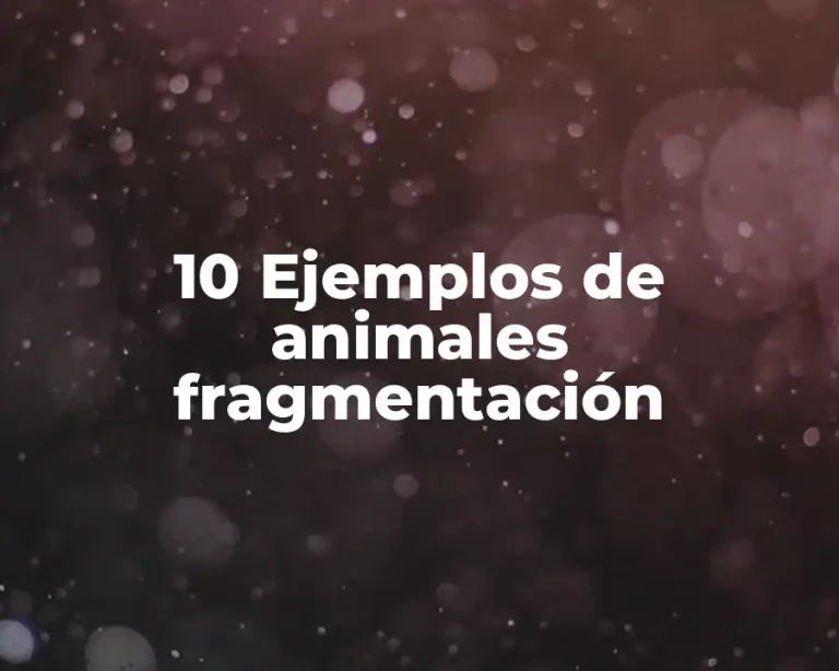 10 Ejemplos de animales fragmentación