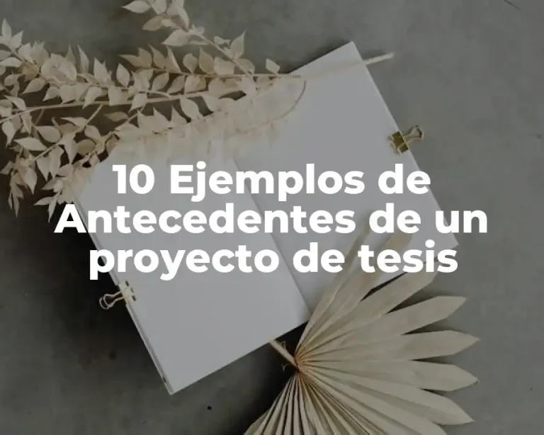 10 Ejemplos de Antecedentes de un proyecto de tesis