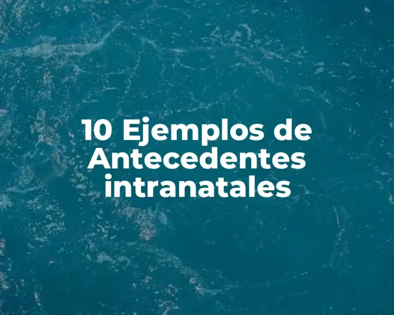10 Ejemplos de Antecedentes intranatales