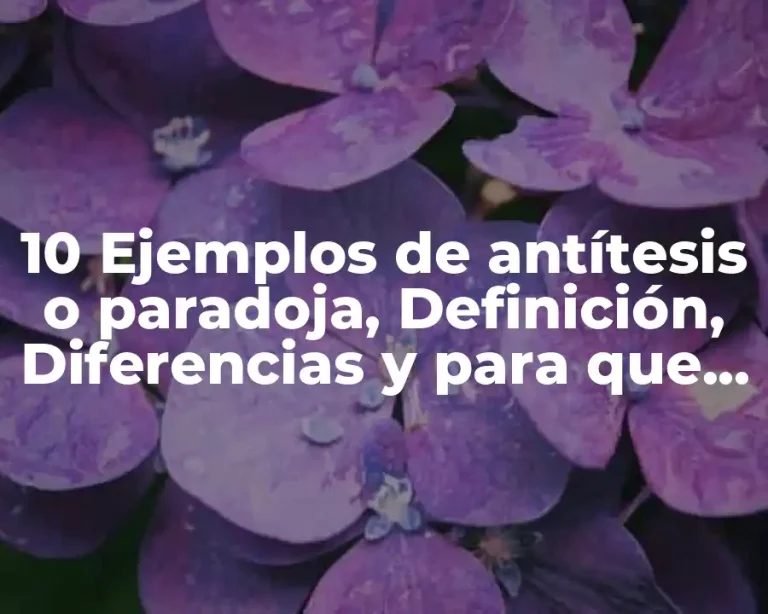 10 Ejemplos de antítesis o paradoja, Definición, Diferencias y para que sirve