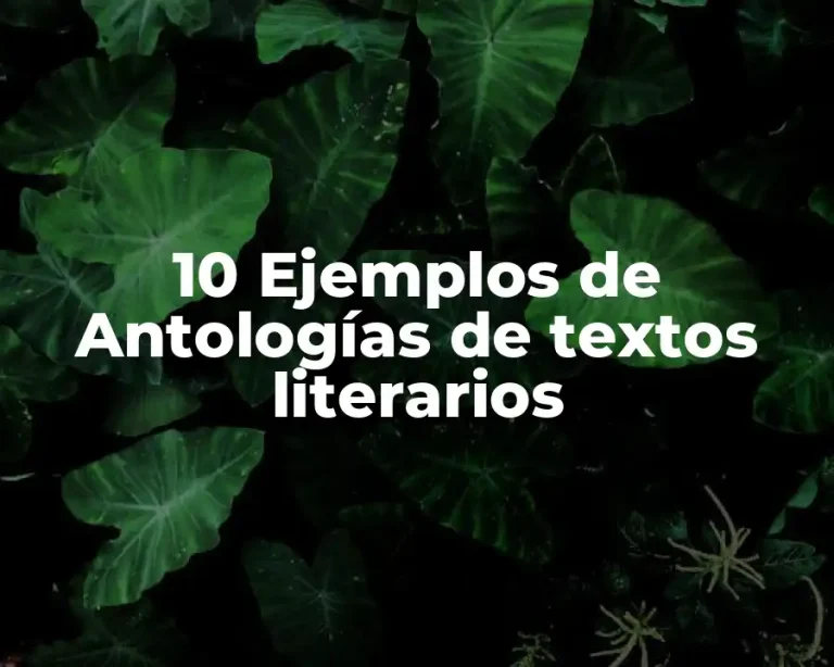 10 Ejemplos de Antologías de textos literarios