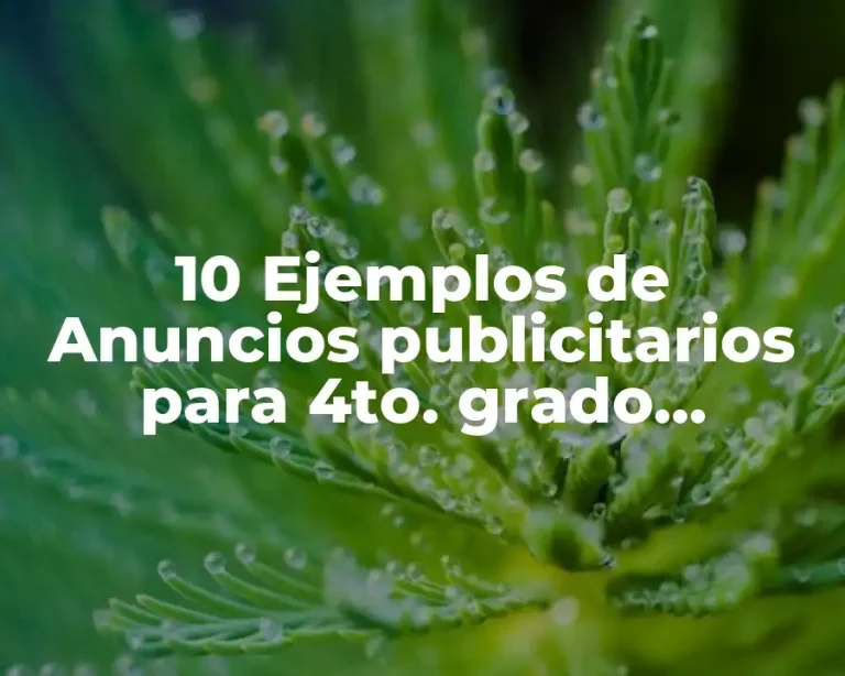 10 Ejemplos de Anuncios publicitarios para 4to. grado primaria