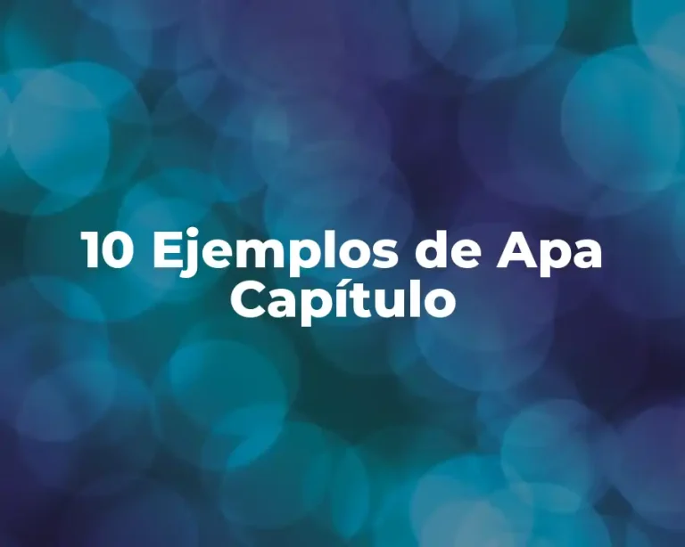 10 Ejemplos de Apa Capítulo