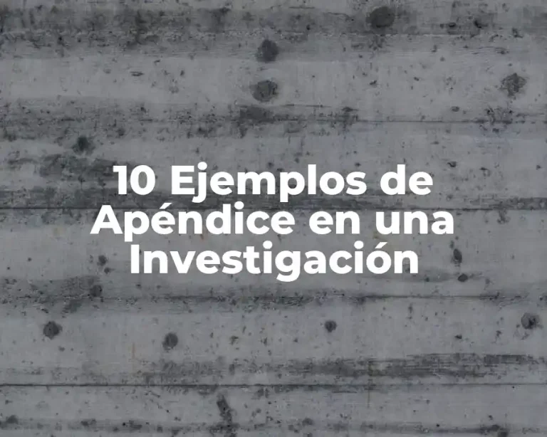 10 Ejemplos de Apéndice en una Investigación