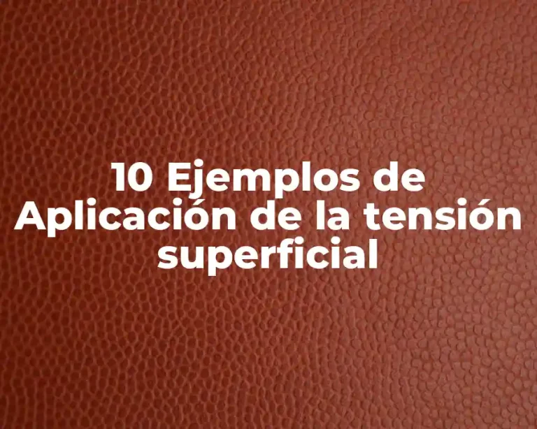 10 Ejemplos de Aplicación de la tensión superficial