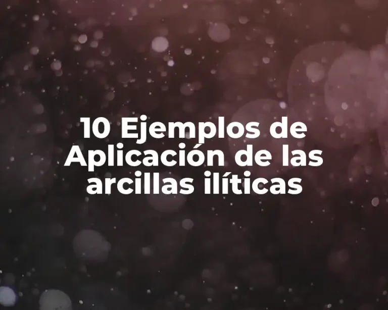 10 Ejemplos de Aplicación de las arcillas ilíticas