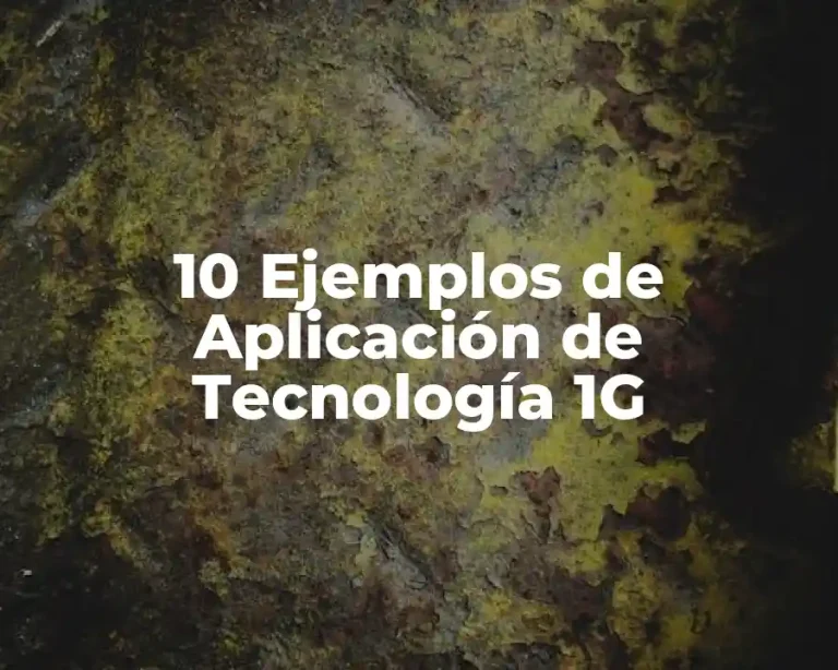 10 Ejemplos de Aplicación de Tecnología 1G