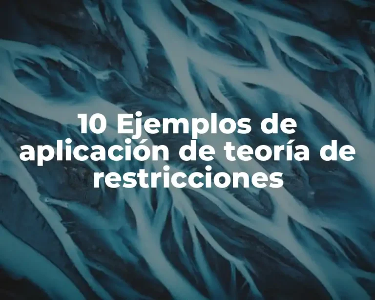 10 Ejemplos de aplicación de teoría de restricciones