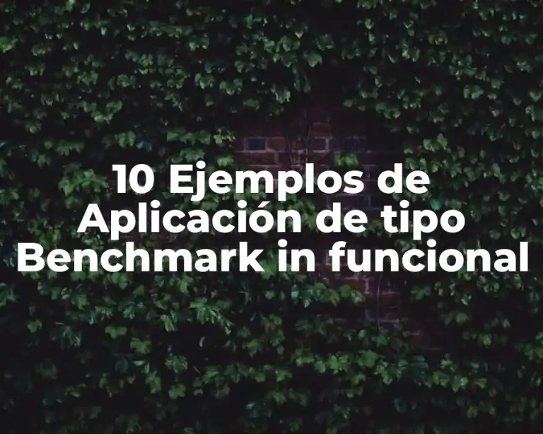 10 Ejemplos de Aplicación de tipo Benchmark in funcional