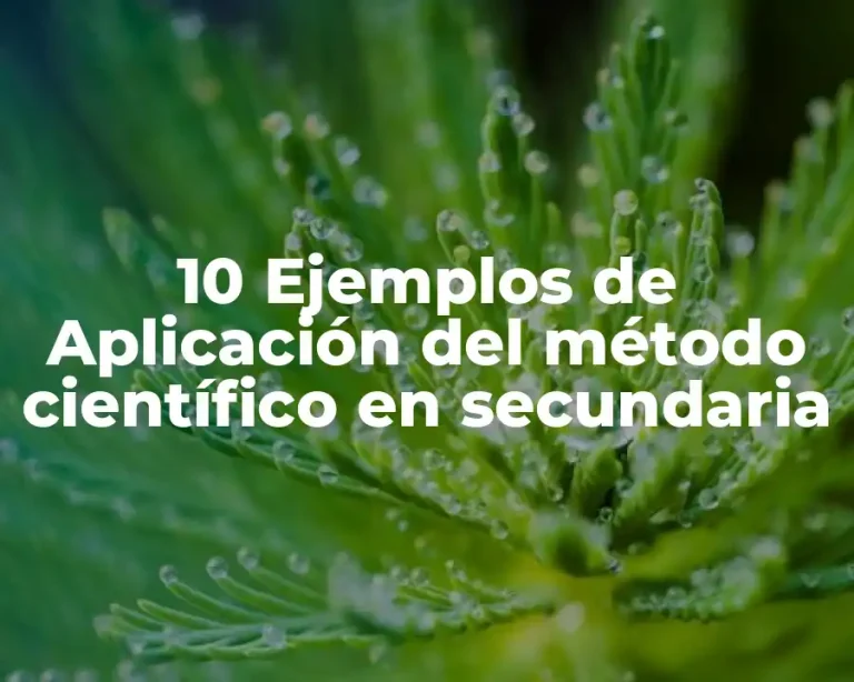 10 Ejemplos de Aplicación del método científico en secundaria