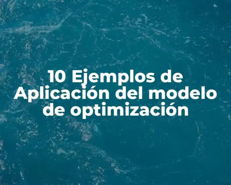 10 Ejemplos de Aplicación del modelo de optimización