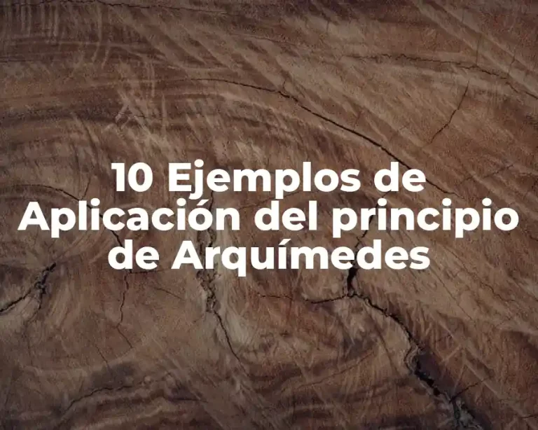 10 Ejemplos de Aplicación del principio de Arquímedes