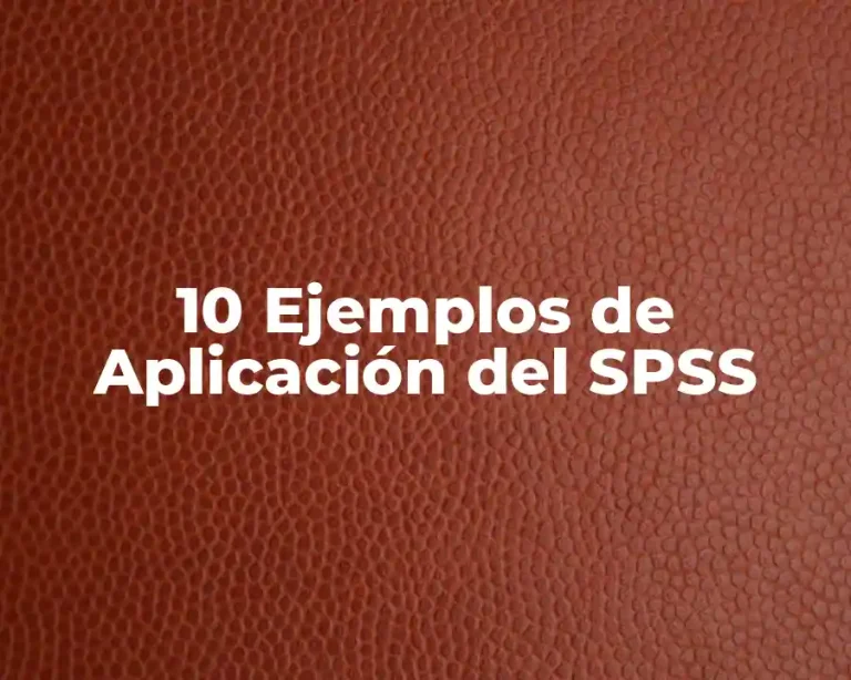 10 Ejemplos de Aplicación del SPSS