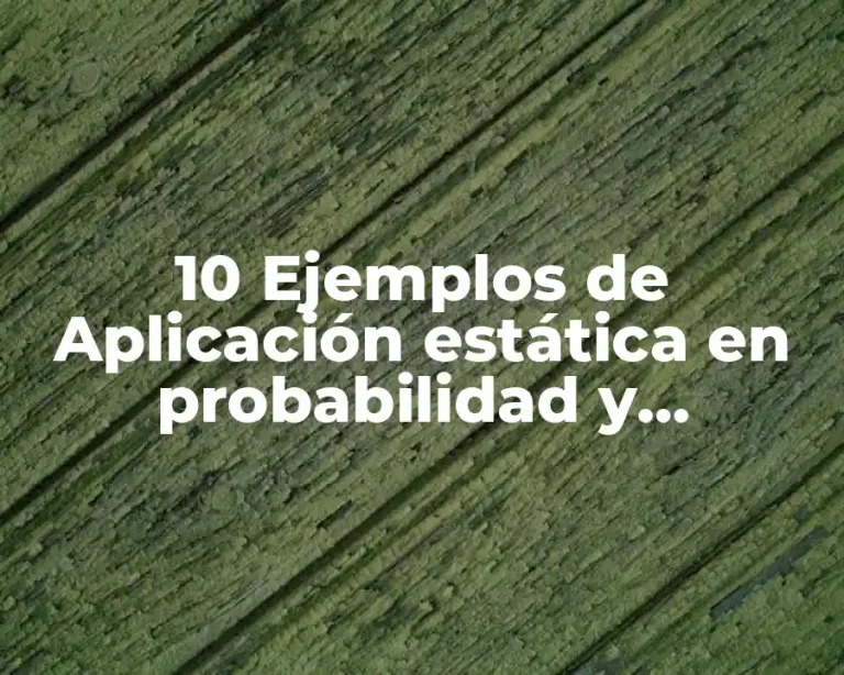 10 Ejemplos de Aplicación estática en probabilidad y estadística
