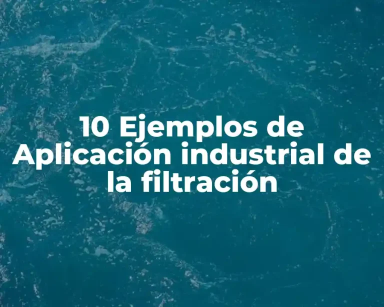 10 Ejemplos de Aplicación industrial de la filtración