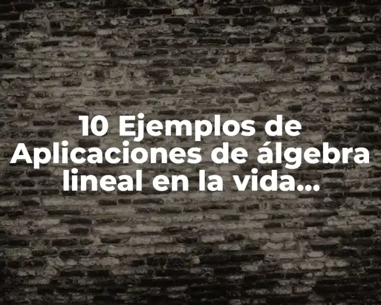 10 Ejemplos de Aplicaciones de álgebra lineal en la vida cotidiana