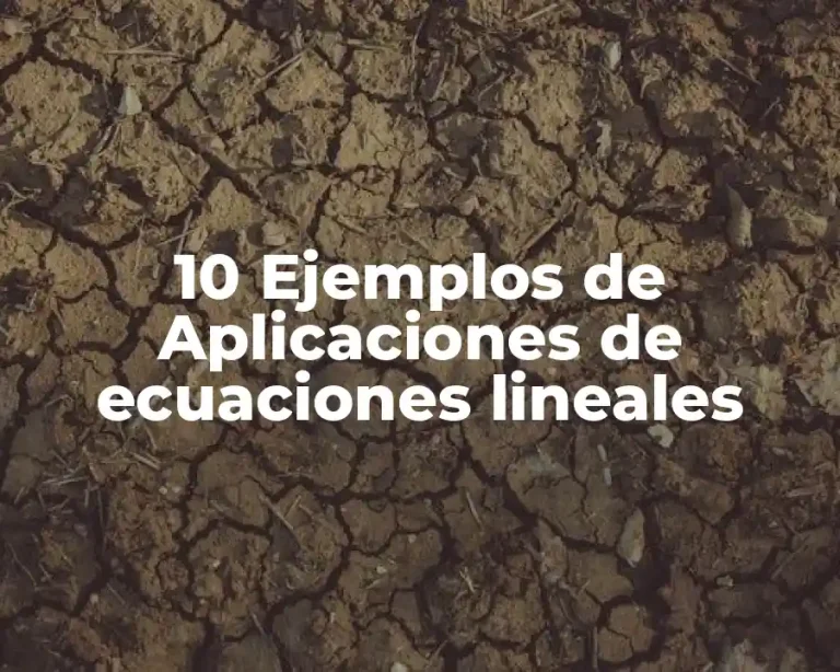 10 Ejemplos de Aplicaciones de ecuaciones lineales