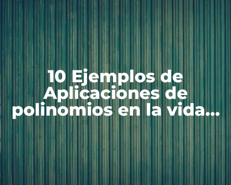 10 Ejemplos de Aplicaciones de polinomios en la vida cotidiana