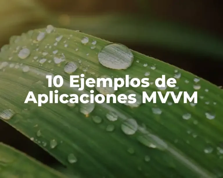10 Ejemplos de Aplicaciones MVVM