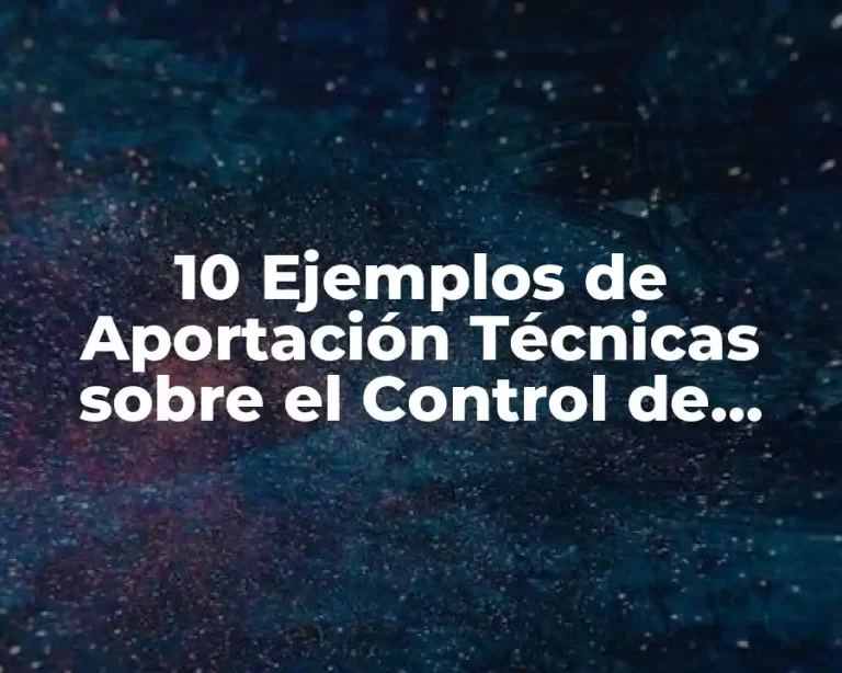 10 Ejemplos de Aportación Técnicas sobre el Control de Almacen