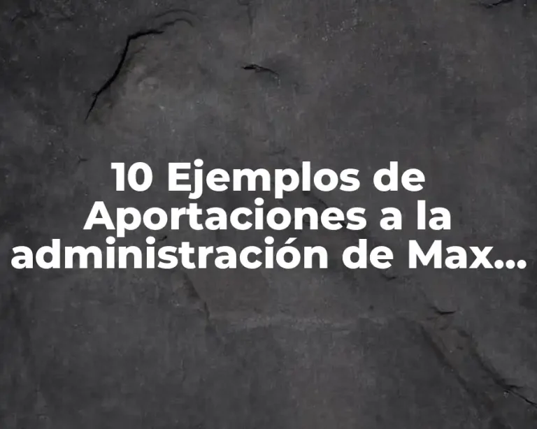 10 Ejemplos de Aportaciones a la administración de Max Weber