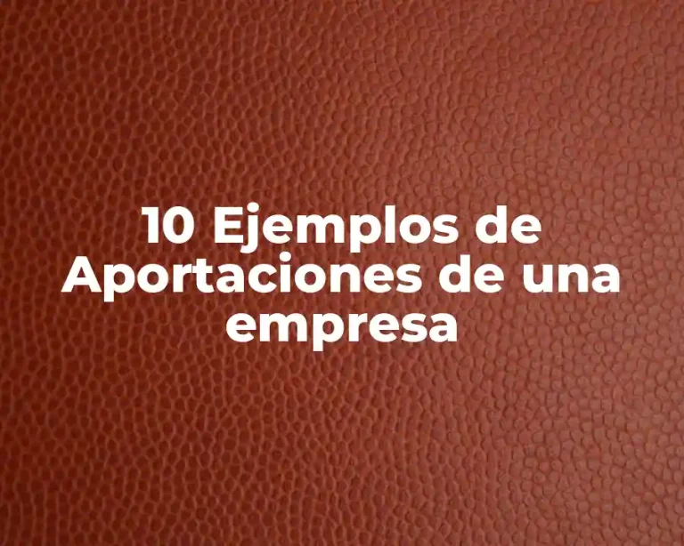 10 Ejemplos de Aportaciones de una empresa
