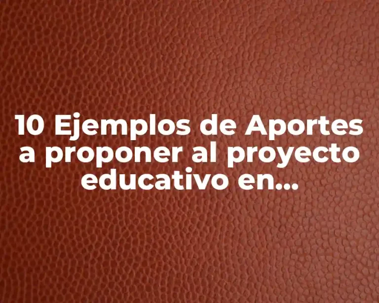 10 Ejemplos de Aportes a proponer al proyecto educativo en construcción