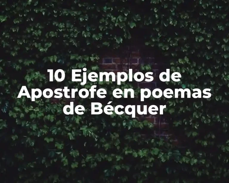 10 Ejemplos de Apostrofe en poemas de Bécquer