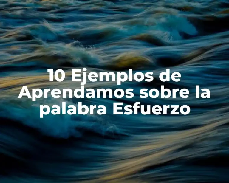 10 Ejemplos de Aprendamos sobre la palabra Esfuerzo