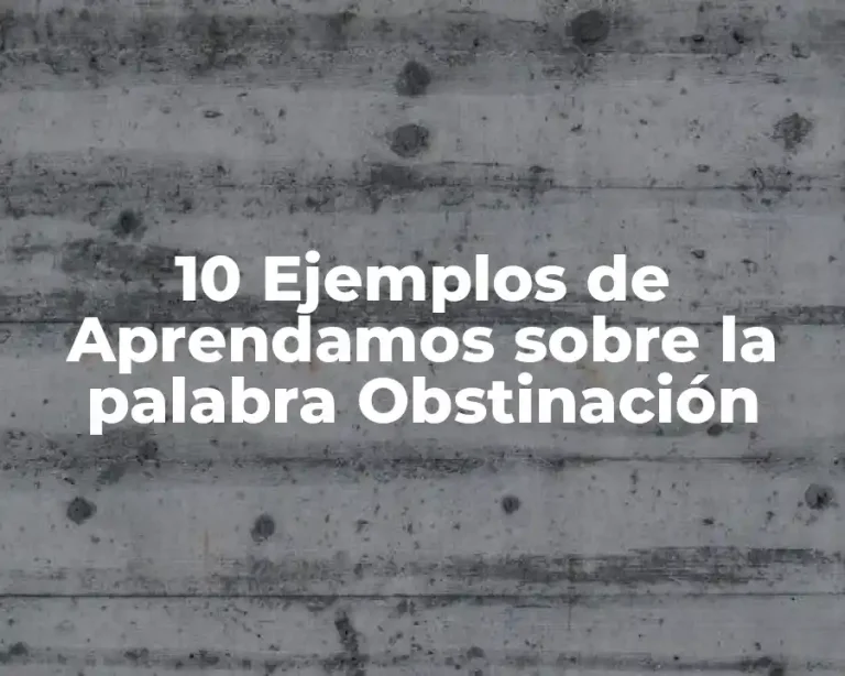 10 Ejemplos de Aprendamos sobre la palabra Obstinación
