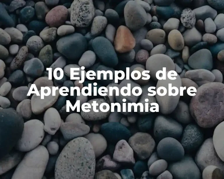 10 Ejemplos de Aprendiendo sobre Metonimia